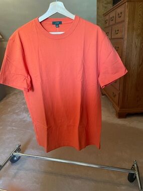 J Crew Large Short Sleeve Relaxed Heritage Jersey Varsity Orange